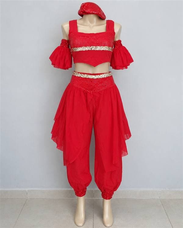 Bailarina árabe roja (top y pantalón)
