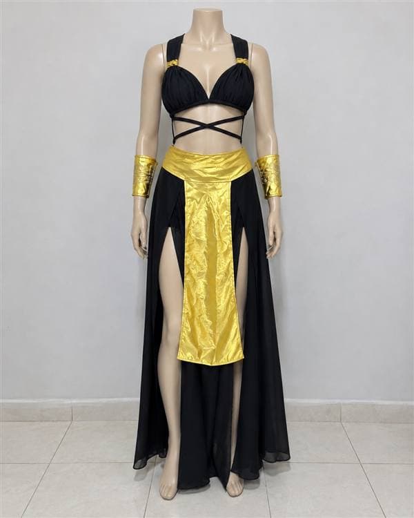 Egipcia (top y falda negra con dorado)