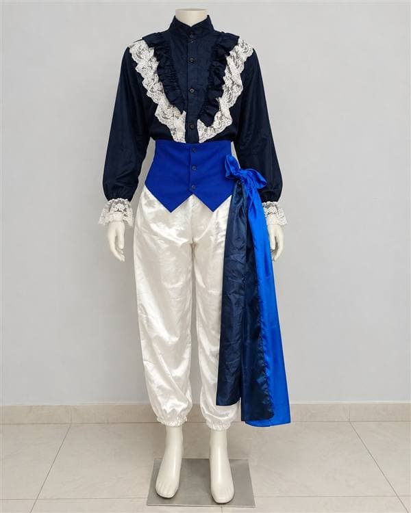 Rey (negro y azul con encaje)