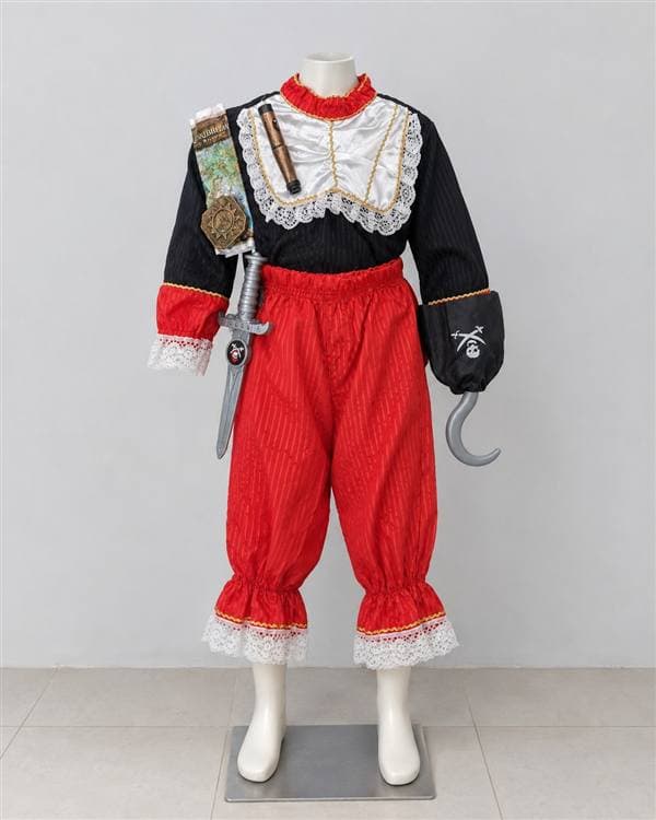 Pirata rojo y negro con accesorios