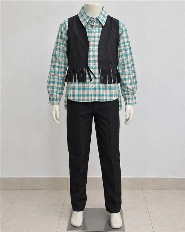 Vaquero (camisa cuadros, chaleco negro)